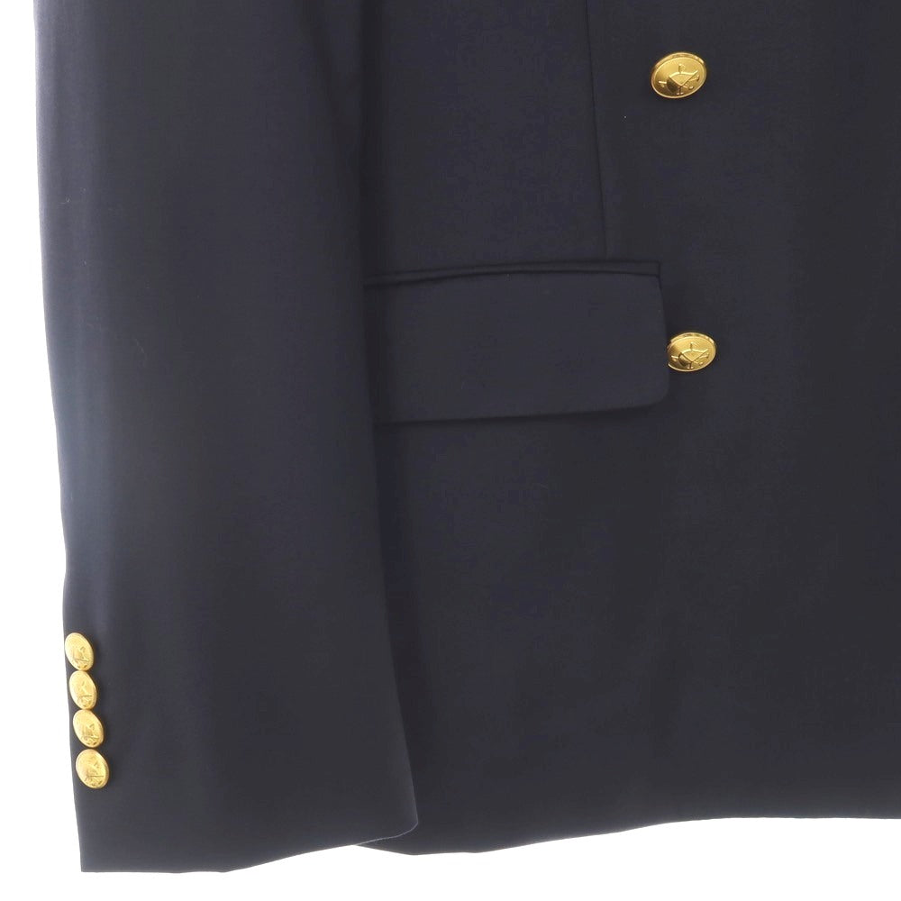 【中古】ラルフローレン RALPH LAUREN ウール ダブル6B テーラードジャケット ネイビー【サイズ表記なし（M位）】【 状態ランクC 】【 メンズ 】