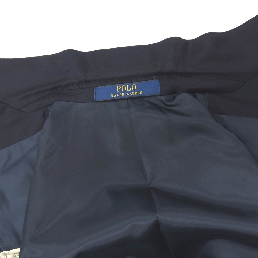 【中古】ラルフローレン RALPH LAUREN ウール ダブル6B テーラードジャケット ネイビー【サイズ表記なし（M位）】【 状態ランクC 】【 メンズ 】