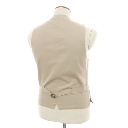 【中古】ラルディーニ LARDINI シルクウールナイロン チェック カジュアル系ジレ ベスト ブルー系xベージュ【サイズ48】【 状態ランクD 】【 メンズ 】