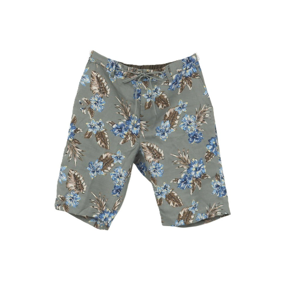 【中古】【未使用】ア デイ イン ザ ライフ ユナイテッドアローズ a day in the life united arrows ポリエステル 花柄 ボタニカル プリント イージー ショートパンツ グレーxブルー系【サイズM】【 状態ランクS 】【 メンズ 】