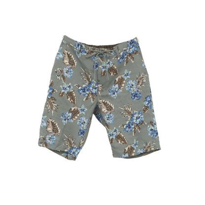【中古】【未使用】ア デイ イン ザ ライフ ユナイテッドアローズ a day in the life united arrows ポリエステル 花柄 ボタニカル プリント イージー ショートパンツ グレーxブルー系【サイズM】【 状態ランクS 】【 メンズ 】