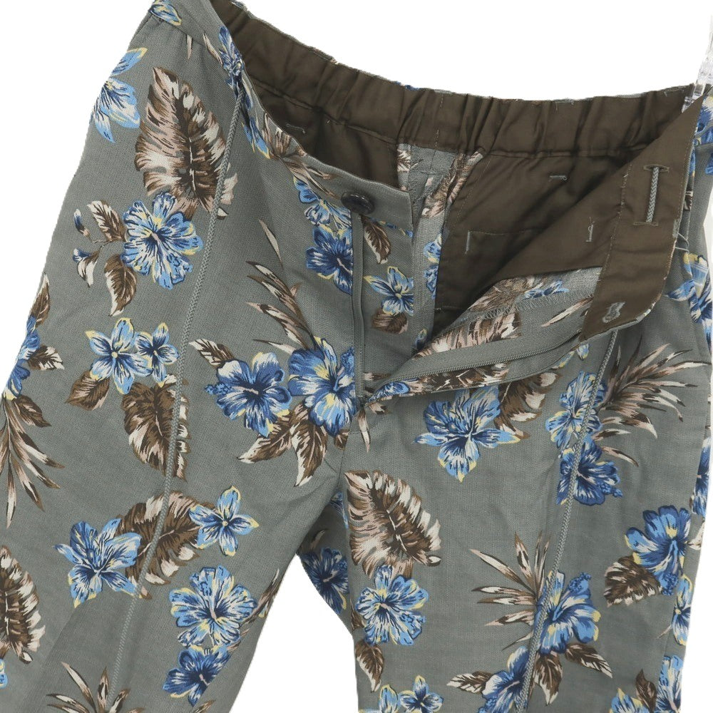【中古】【未使用】ア デイ イン ザ ライフ ユナイテッドアローズ a day in the life united arrows ポリエステル 花柄 ボタニカル プリント イージー ショートパンツ グレーxブルー系【サイズM】【 状態ランクS 】【 メンズ 】