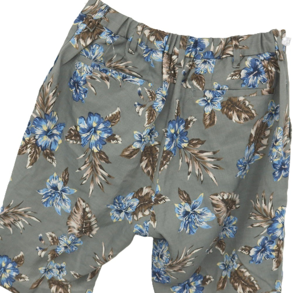 【中古】【未使用】ア デイ イン ザ ライフ ユナイテッドアローズ a day in the life united arrows ポリエステル 花柄 ボタニカル プリント イージー ショートパンツ グレーxブルー系【サイズM】【 状態ランクS 】【 メンズ 】