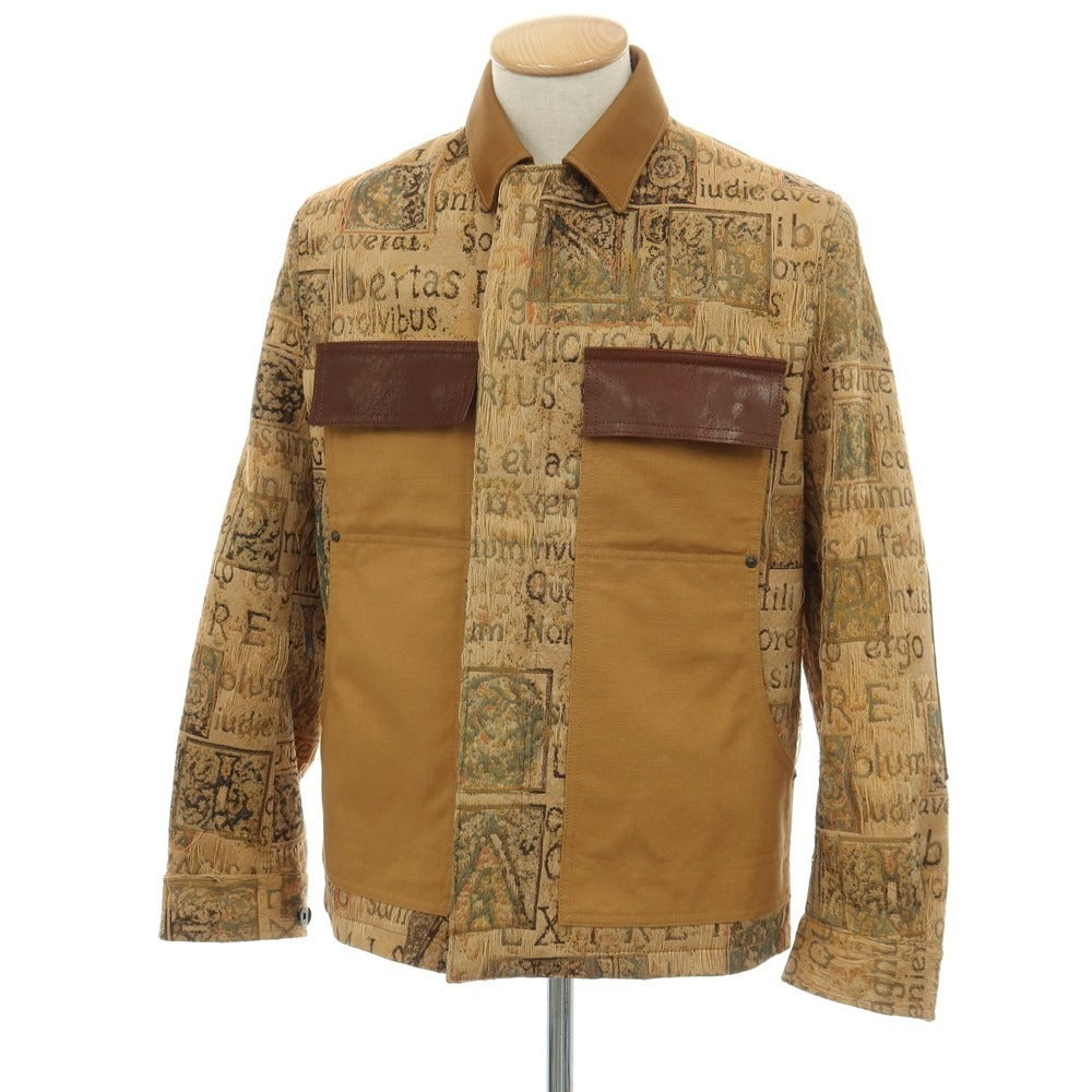 【中古】ジュンヤワタナベ マン JUNYA WATANABE MAN 2026年春夏 ゴブラン織り 切り替え ワークジャケット キャメルブラウンxベージュ【サイズS】【 状態ランクB 】【 メンズ 】