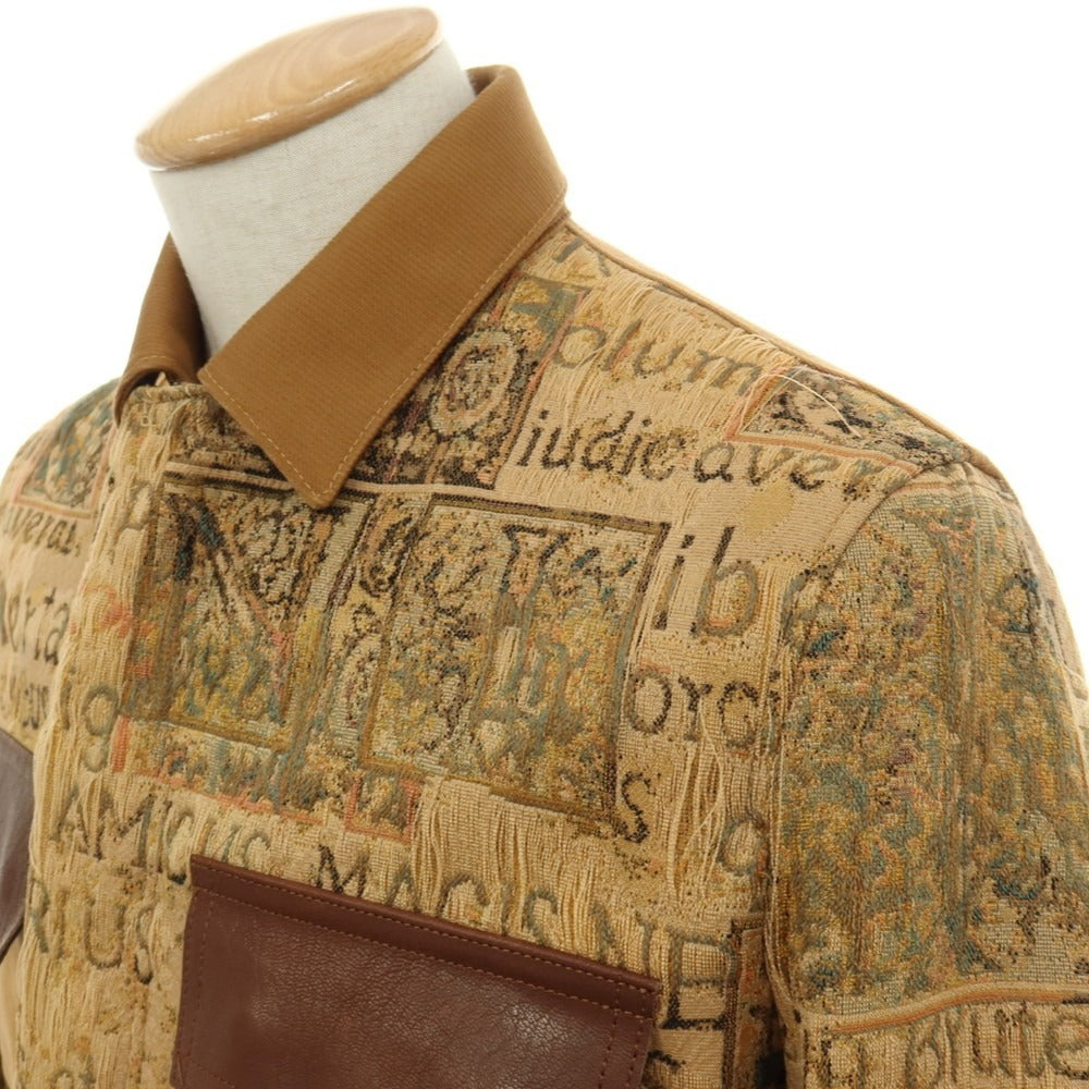 【中古】ジュンヤワタナベ マン JUNYA WATANABE MAN 2026年春夏 ゴブラン織り 切り替え ワークジャケット キャメルブラウンxベージュ【サイズS】【 状態ランクB 】【 メンズ 】