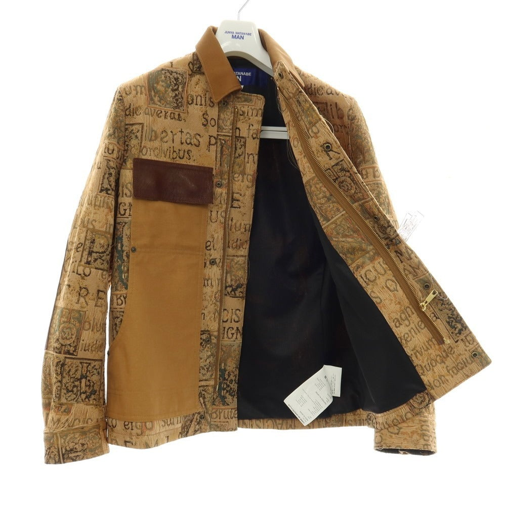 【中古】ジュンヤワタナベ マン JUNYA WATANABE MAN 2026年春夏 ゴブラン織り 切り替え ワークジャケット キャメルブラウンxベージュ【サイズS】【 状態ランクB 】【 メンズ 】