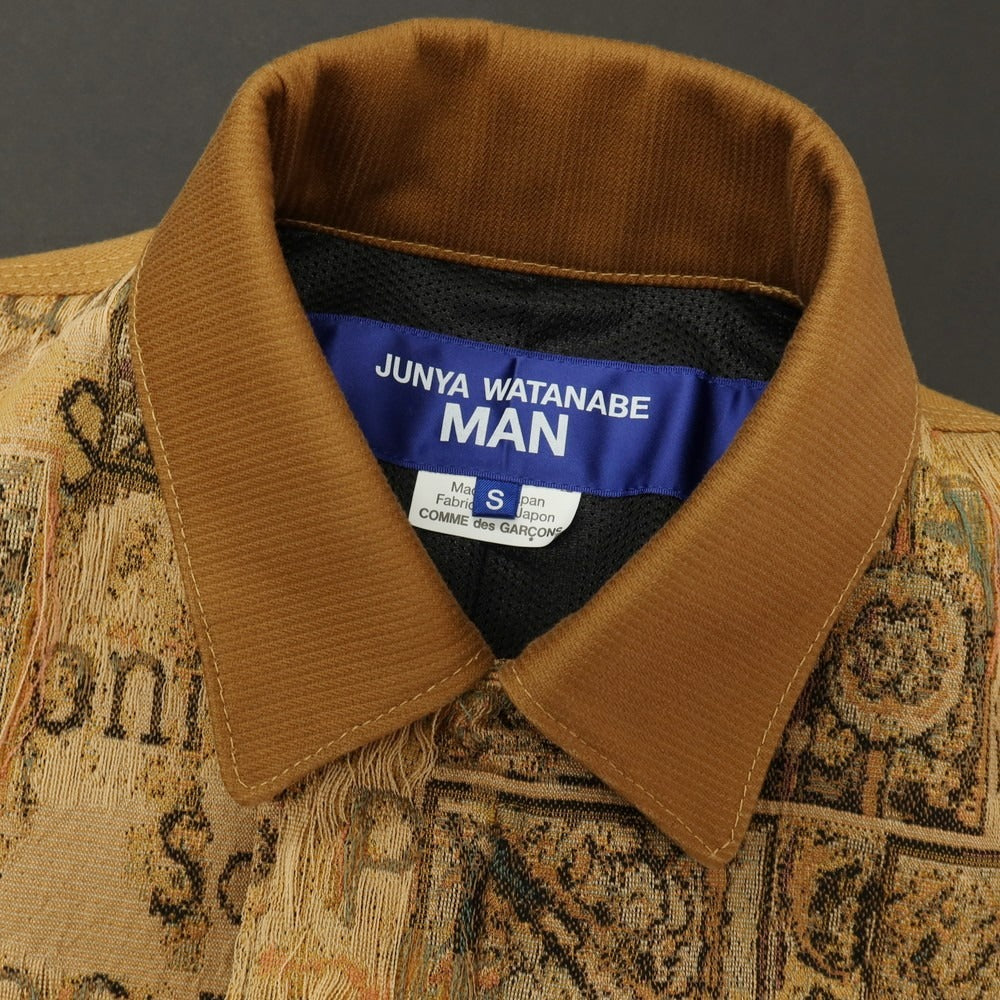 【中古】ジュンヤワタナベ マン JUNYA WATANABE MAN 2026年春夏 ゴブラン織り 切り替え ワークジャケット キャメルブラウンxベージュ【サイズS】【 状態ランクB 】【 メンズ 】