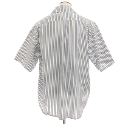 【中古】ローン LOWNN コットン ストライプ 半袖シャツ ホワイトxブルー系【サイズ46】【 状態ランクC 】【 メンズ 】