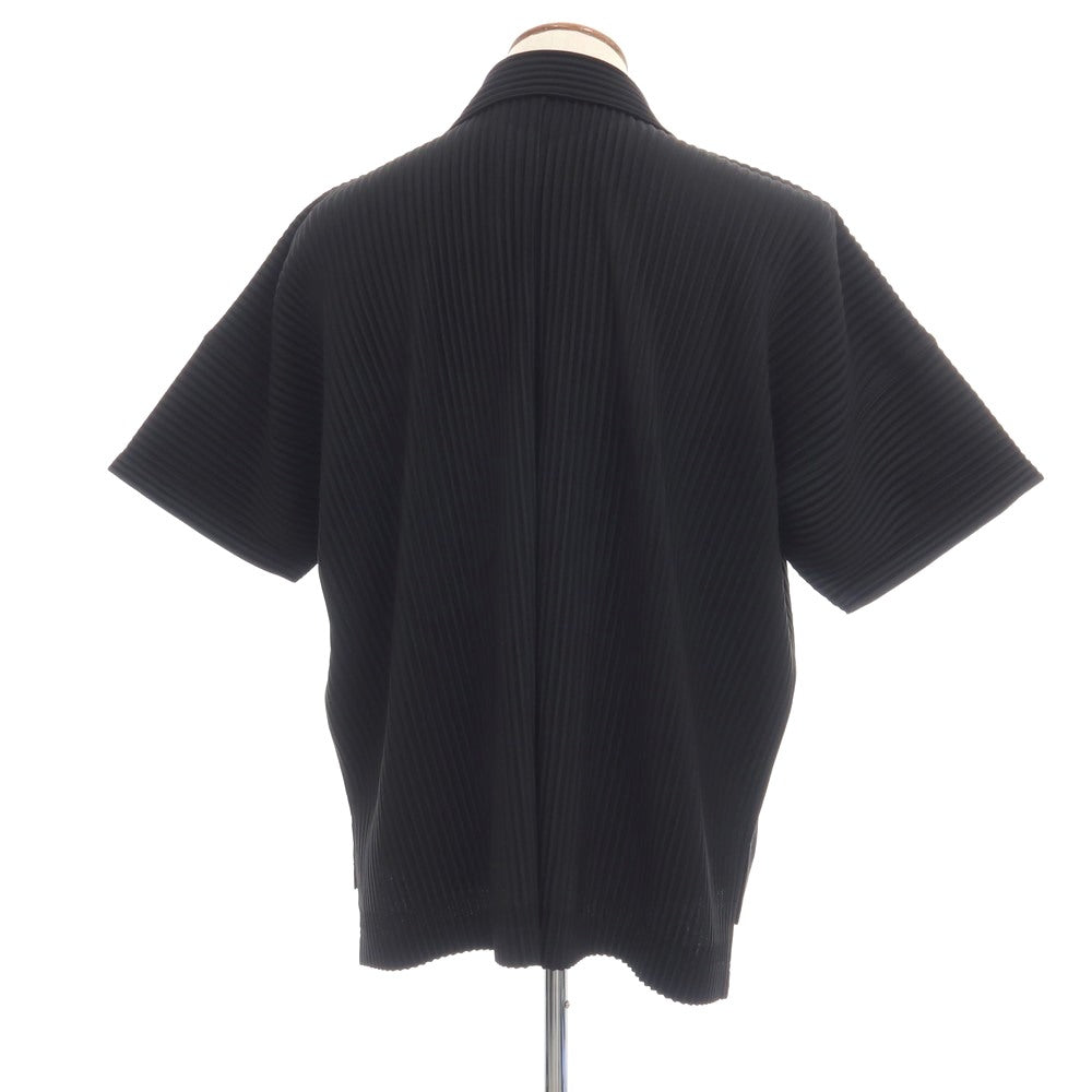 【中古】オム プリッセ イッセイミヤケ HOMME PLISSE ISSEY MIYAKE ポリエステル プリーツ 半袖シャツ ブラック【サイズ2】【 状態ランクB 】【 メンズ 】