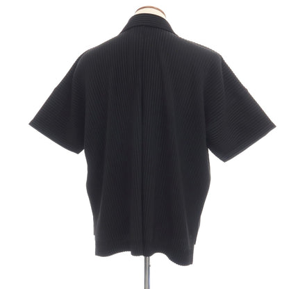 【中古】オム プリッセ イッセイミヤケ HOMME PLISSE ISSEY MIYAKE ポリエステル プリーツ 半袖シャツ ブラック【サイズ2】【 状態ランクB 】【 メンズ 】