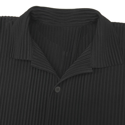 【中古】オム プリッセ イッセイミヤケ HOMME PLISSE ISSEY MIYAKE ポリエステル プリーツ 半袖シャツ ブラック【サイズ2】【 状態ランクB 】【 メンズ 】