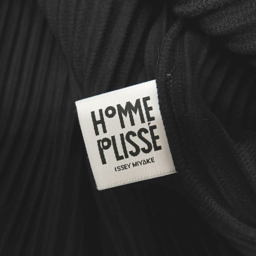【中古】オム プリッセ イッセイミヤケ HOMME PLISSE ISSEY MIYAKE ポリエステル プリーツ 半袖シャツ ブラック【サイズ2】【 状態ランクB 】【 メンズ 】