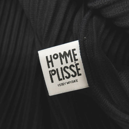 【中古】オム プリッセ イッセイミヤケ HOMME PLISSE ISSEY MIYAKE ポリエステル プリーツ 半袖シャツ ブラック【サイズ2】【 状態ランクB 】【 メンズ 】
