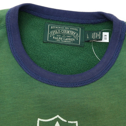【中古】ポロ ラルフローレン Polo Ralph Lauren POLO COUNTRY ユーズド加工 パッチワーク スウェット グリーン【サイズL】【 状態ランクB 】【 メンズ 】