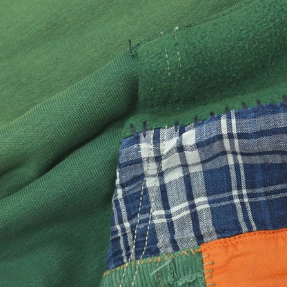 【中古】ポロ ラルフローレン Polo Ralph Lauren POLO COUNTRY ユーズド加工 パッチワーク スウェット グリーン【サイズL】【 状態ランクB 】【 メンズ 】