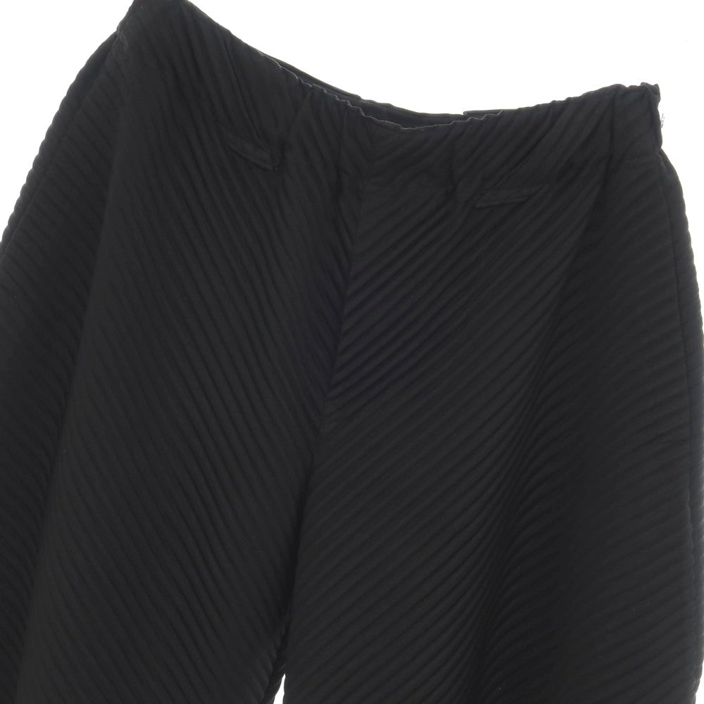 【中古】オム プリッセ イッセイミヤケ HOMME PLISSE ISSEY MIYAKE ポリエステル プリーツ クロップド丈 イージーパンツ ブラック【サイズ2】【 状態ランクB 】【 メンズ 】