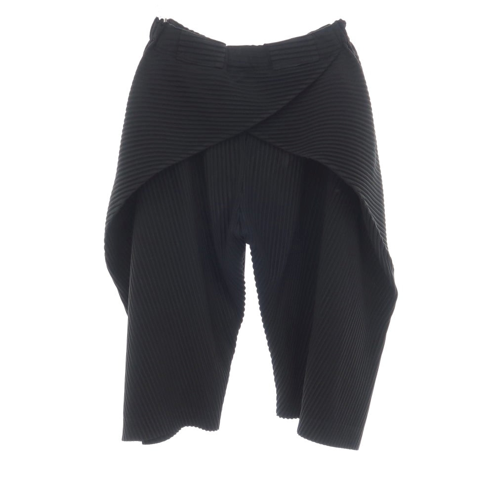 【中古】オム プリッセ イッセイミヤケ HOMME PLISSE ISSEY MIYAKE ポリエステル プリーツ クロップド丈 イージーパンツ ブラック【サイズ2】【 状態ランクB 】【 メンズ 】
