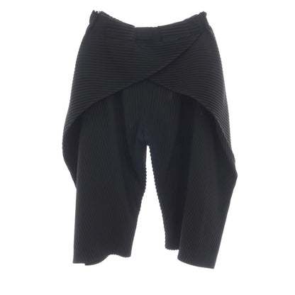 【中古】オム プリッセ イッセイミヤケ HOMME PLISSE ISSEY MIYAKE ポリエステル プリーツ クロップド丈 イージーパンツ ブラック【サイズ2】【 状態ランクB 】【 メンズ 】