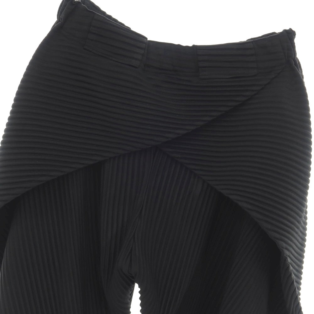 【中古】オム プリッセ イッセイミヤケ HOMME PLISSE ISSEY MIYAKE ポリエステル プリーツ クロップド丈 イージーパンツ ブラック【サイズ2】【 状態ランクB 】【 メンズ 】