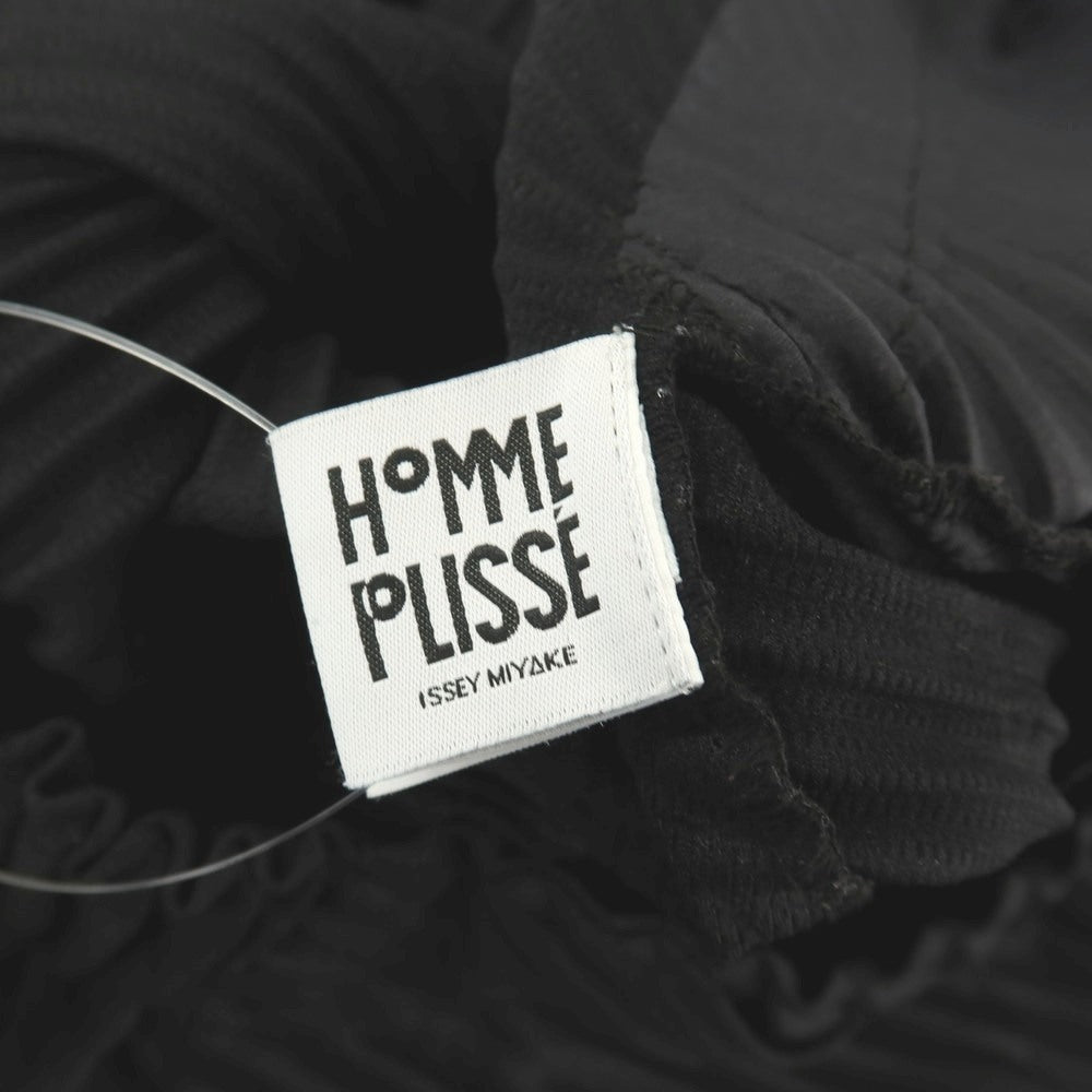 【中古】オム プリッセ イッセイミヤケ HOMME PLISSE ISSEY MIYAKE ポリエステル プリーツ クロップド丈 イージーパンツ ブラック【サイズ2】【 状態ランクB 】【 メンズ 】