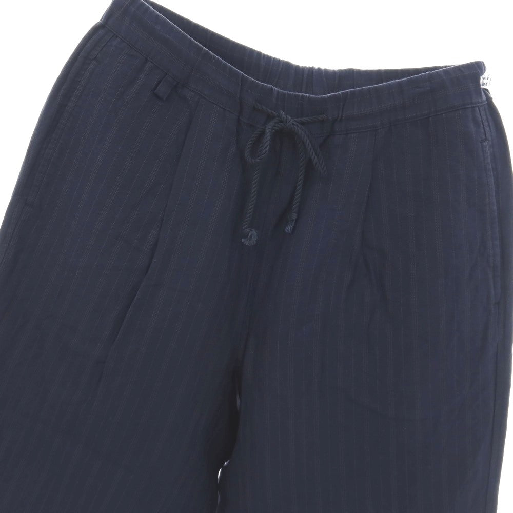 【中古】ヘルス HEALTH コットンリネンシルク ストライプ イージーパンツ ネイビー【サイズS】【 状態ランクB 】【 メンズ 】