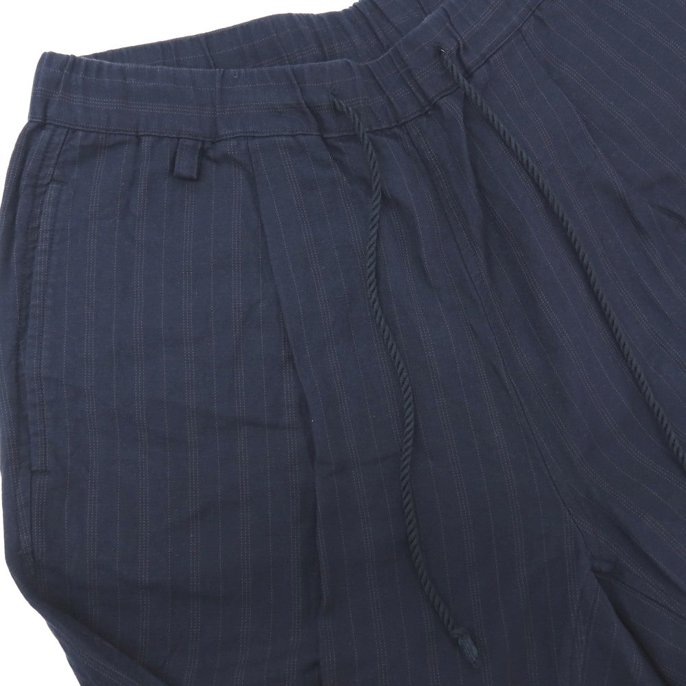 【中古】ヘルス HEALTH コットンリネンシルク ストライプ イージーパンツ ネイビー【サイズS】【 状態ランクB 】【 メンズ 】