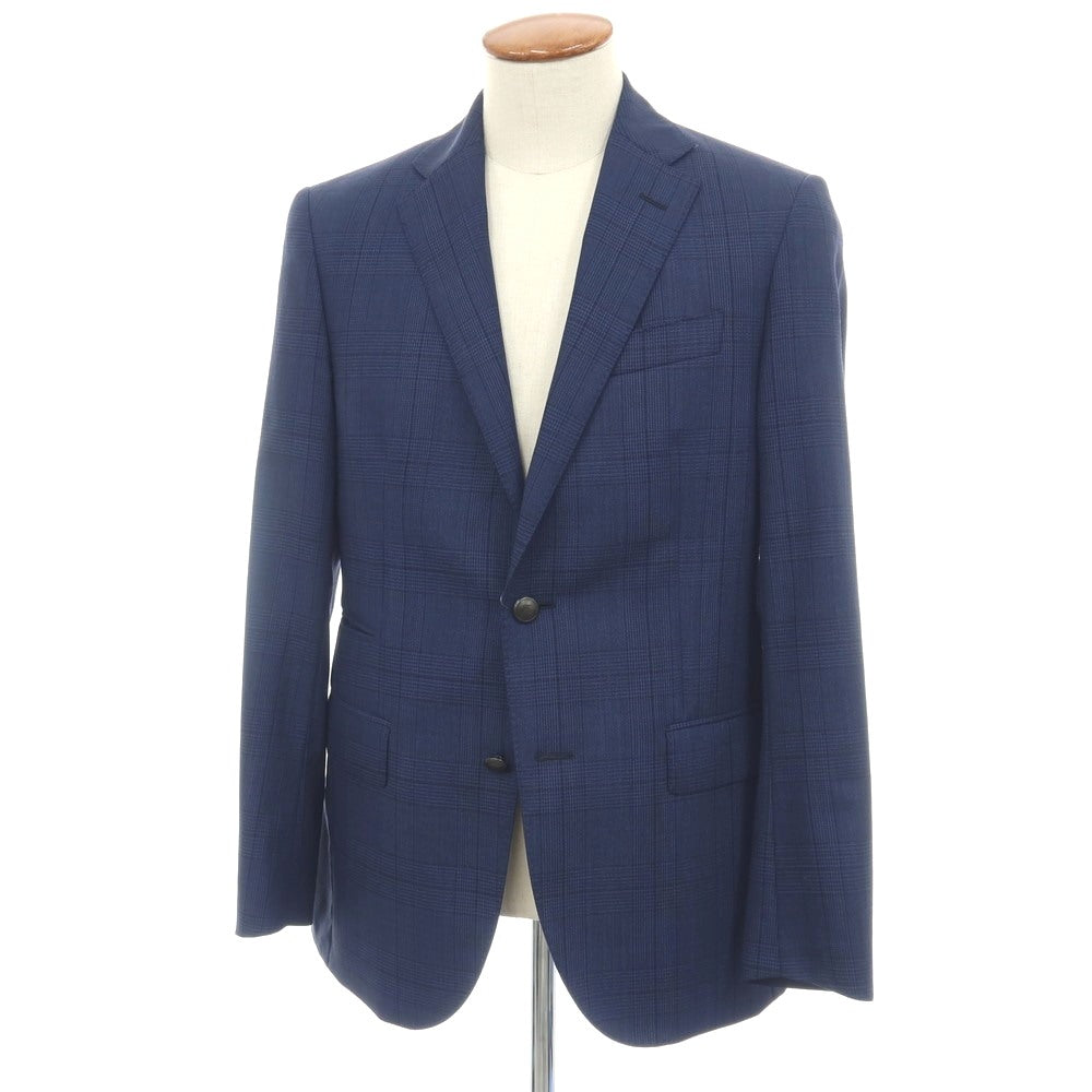 【中古】フェイ FAY Travel Jacket ウール グレンチェック 2B テーラードジャケット ライトネイビー【サイズ48】【 状態ランクB 】【 メンズ 】