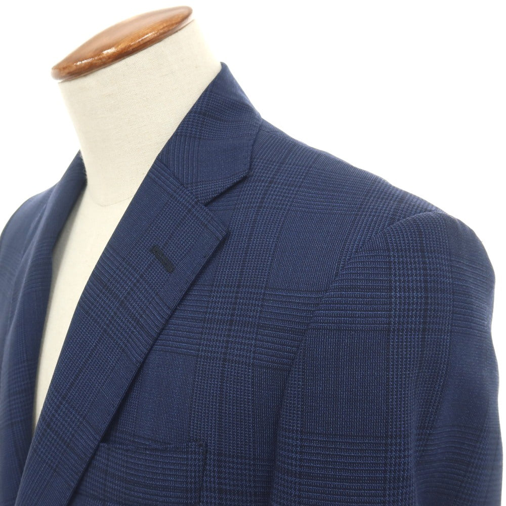 【中古】フェイ FAY Travel Jacket ウール グレンチェック 2B テーラードジャケット ライトネイビー【サイズ48】【 状態ランクB 】【 メンズ 】