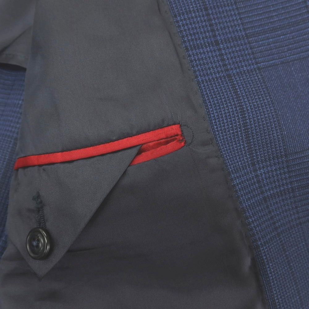 【中古】フェイ FAY Travel Jacket ウール グレンチェック 2B テーラードジャケット ライトネイビー【サイズ48】【 状態ランクB 】【 メンズ 】