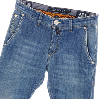 【中古】マリネッラ E.MARINELLA ストレッチ コットン デニムパンツ ジーンズ ブルー【サイズ32】【 状態ランクB 】【 メンズ 】