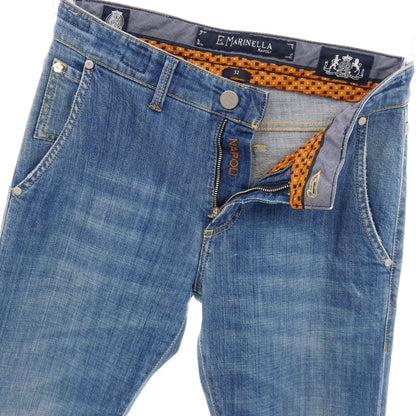 【中古】マリネッラ E.MARINELLA ストレッチ コットン デニムパンツ ジーンズ ブルー【サイズ32】【 状態ランクB 】【 メンズ 】