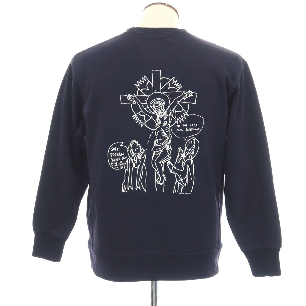 【中古】エスエスズィー SSZ × Mark Gonzales コットン スウェット ネイビー【サイズL】【 状態ランクC 】【 メンズ 】