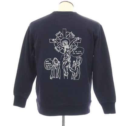 【中古】エスエスズィー SSZ × Mark Gonzales コットン スウェット ネイビー【サイズL】【 状態ランクC 】【 メンズ 】