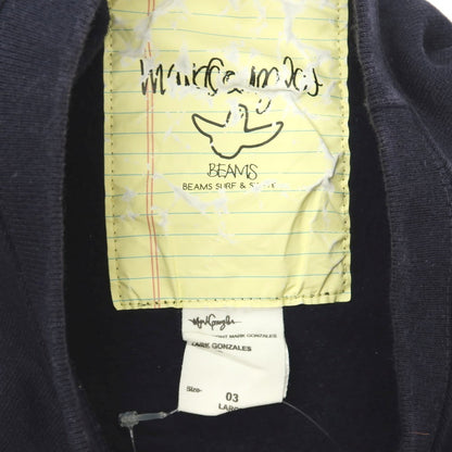 【中古】エスエスズィー SSZ × Mark Gonzales コットン スウェット ネイビー【サイズL】【 状態ランクC 】【 メンズ 】