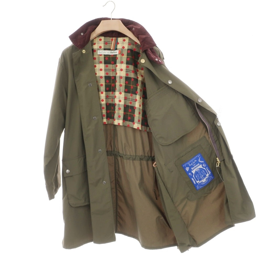 【中古】ポールスミス Paul Smith × Barbour リップストップナイロン フィールドコート オリーブグリーン【サイズM】【 状態ランクB 】【 メンズ 】