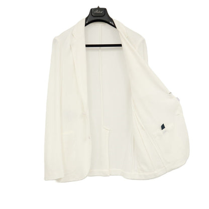 【新品】ベルベスト Belvest コットン 透かし編み 2B ニットジャケット ホワイト【サイズ48】【 状態ランクN 】【 メンズ 】