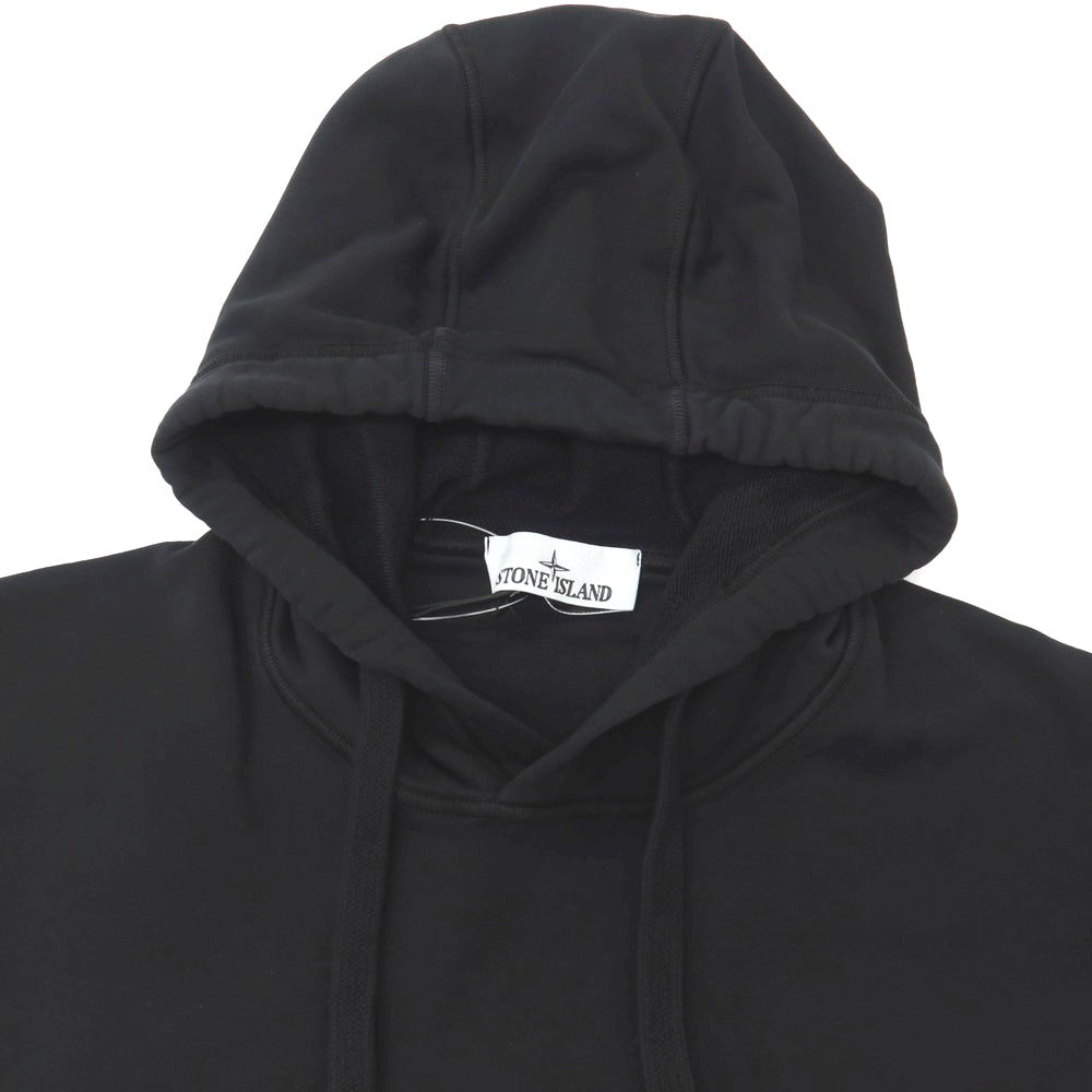 【新品】ストーンアイランド STONE ISLAND コットン スウェット プルオーバー パーカー ブラック【サイズXL】【 状態ランクN 】【 メンズ 】
