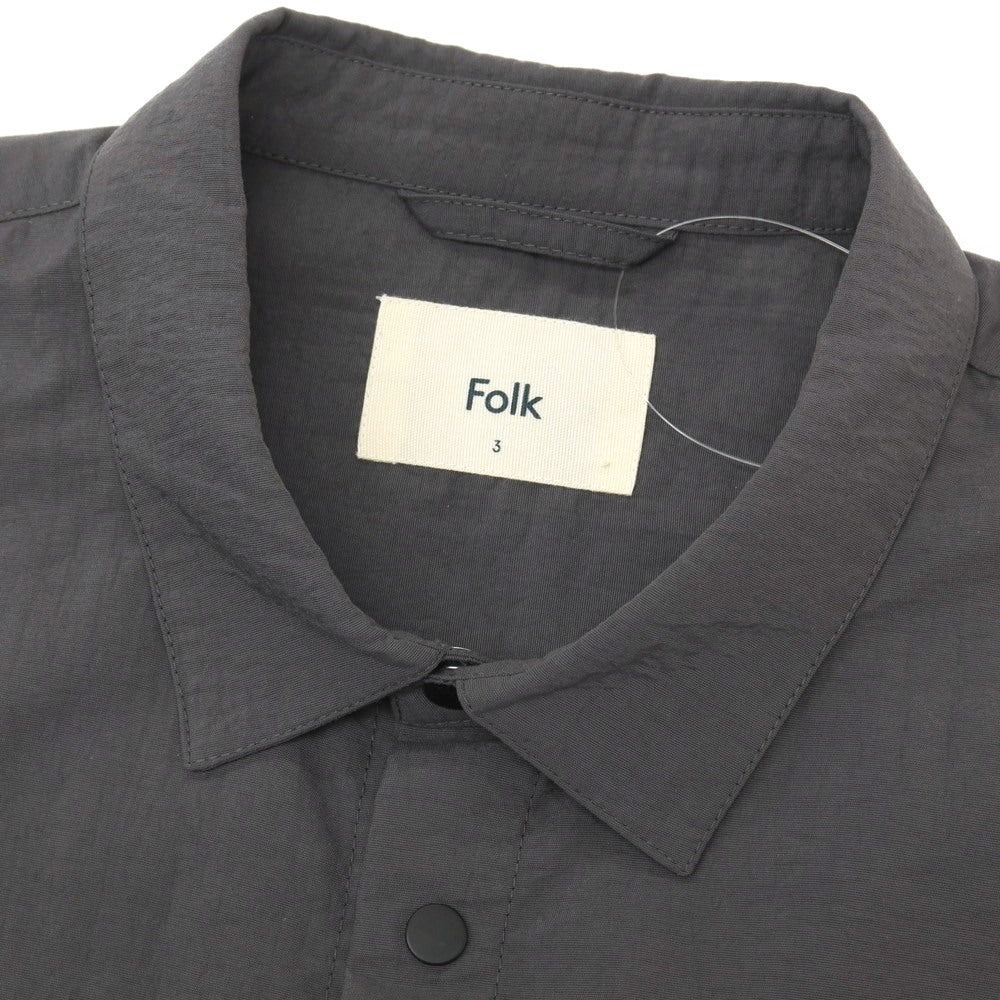 【中古】フォーク Folk レーヨン ペインタージャケット カバーオール ダークグレー【サイズ3】【 状態ランクA 】【 メンズ 】