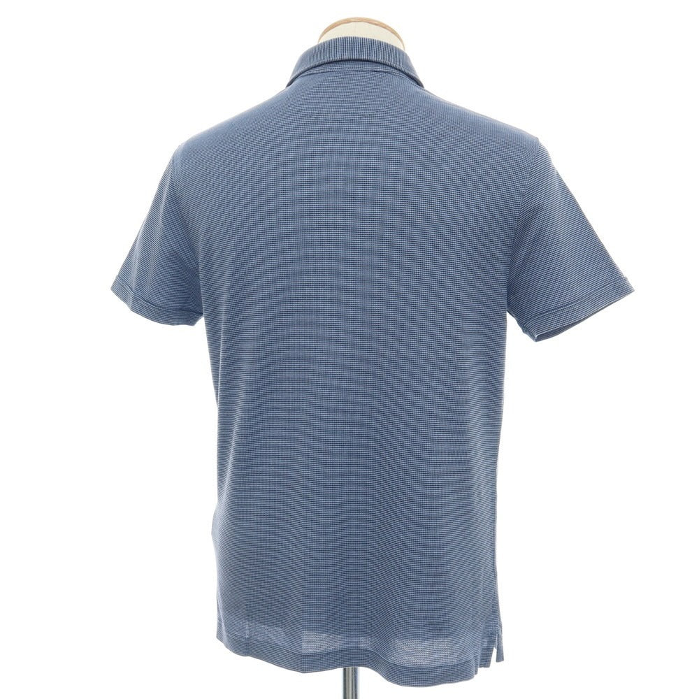 【中古】ハケットロンドン HACKETT LONDON コットン 半袖ポロシャツ ライトブルーxネイビー【サイズS】【 状態ランクB 】【 メンズ 】