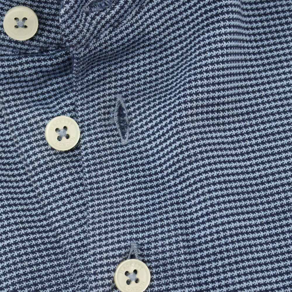 【中古】ハケットロンドン HACKETT LONDON コットン 半袖ポロシャツ ライトブルーxネイビー【サイズS】【 状態ランクB 】【 メンズ 】