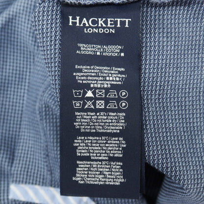 【中古】ハケットロンドン HACKETT LONDON コットン 半袖ポロシャツ ライトブルーxネイビー【サイズS】【 状態ランクB 】【 メンズ 】