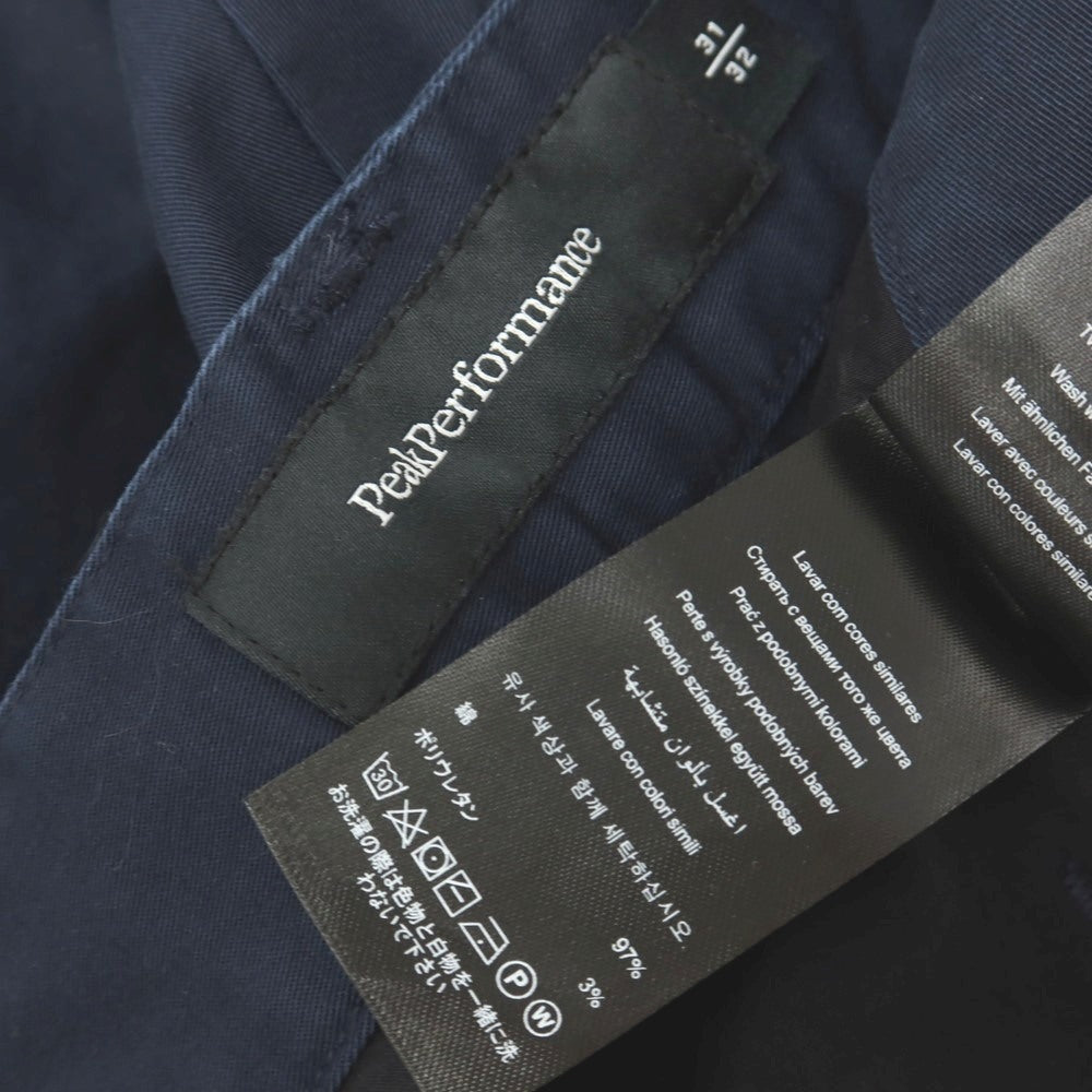 【中古】【未使用】ピークパフォーマンス PeakPerformance Moment Narrow Pants ストレッチ ツイルコットン カジュアルスラックスパンツ ネイビー【サイズ31/32】【 状態ランクS 】【 メンズ 】