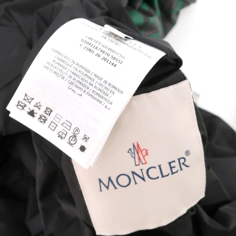 【中古】モンクレール MONCLER リバーシブル 無地×ロゴプリント フーデッドブルゾン ブラックxグリーン【サイズ1】【 状態ランクB 】【 メンズ 】