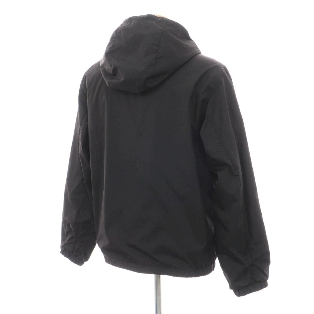 【中古】モンクレール MONCLER リバーシブル 無地×ロゴプリント フーデッドブルゾン ブラックxグリーン【サイズ1】【 状態ランクB 】【 メンズ 】