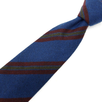 【新品】ステファノ ビジ stefano bigi ウール ストライプ柄ネクタイ ブルーxブラウン【 状態ランクN 】【 メンズ 】