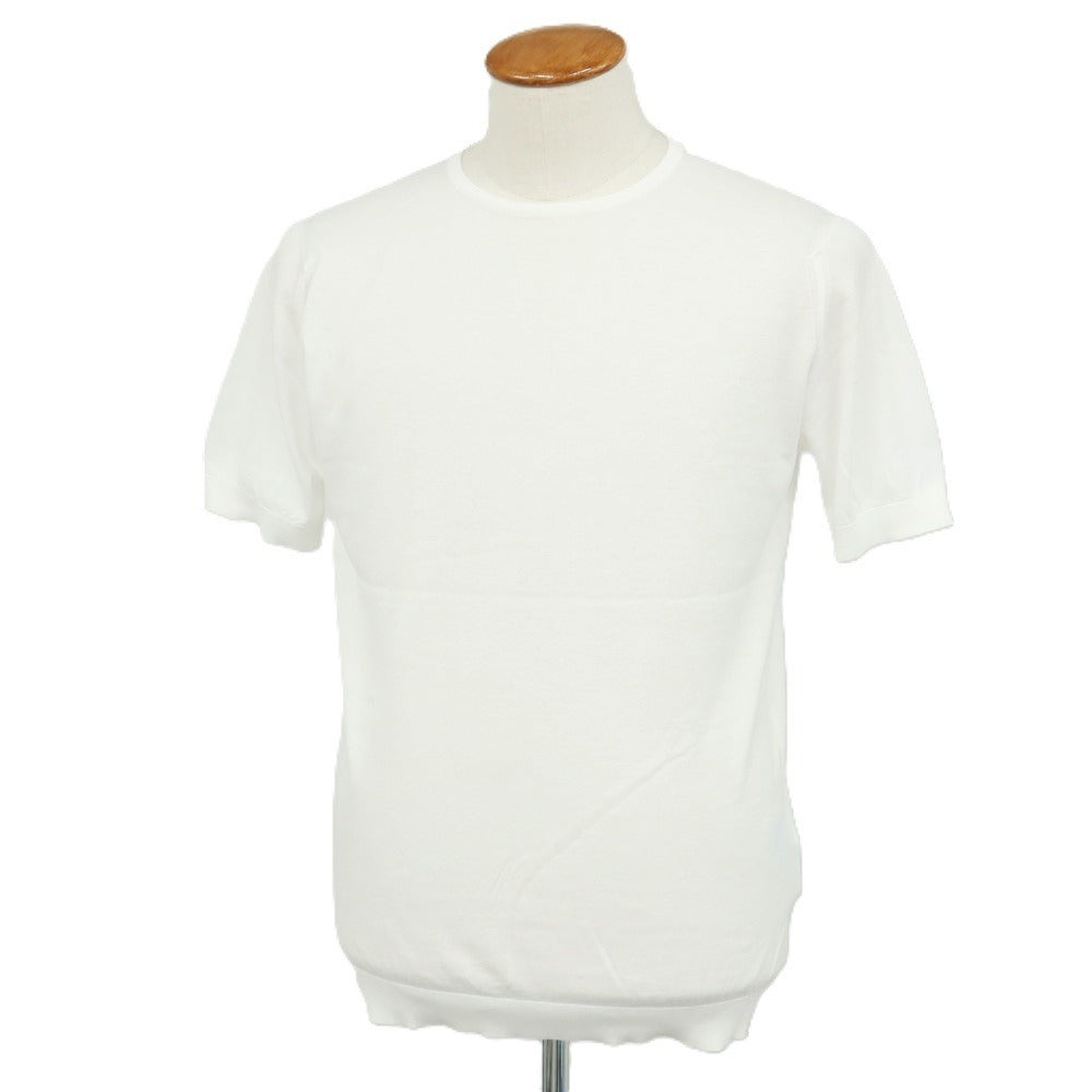 【中古】ジョンスメドレー JOHN SMEDLEY ハイゲージ シーアイランドコットン クルーネック 半袖 プルオーバーニット ホワイト【サイズM】【 状態ランクA 】【 メンズ 】