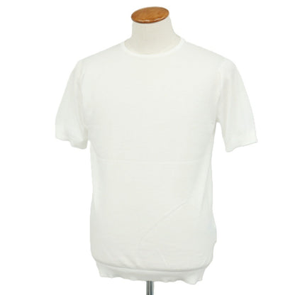 【中古】ジョンスメドレー JOHN SMEDLEY ハイゲージ シーアイランドコットン クルーネック 半袖 プルオーバーニット ホワイト【サイズM】【 状態ランクA 】【 メンズ 】