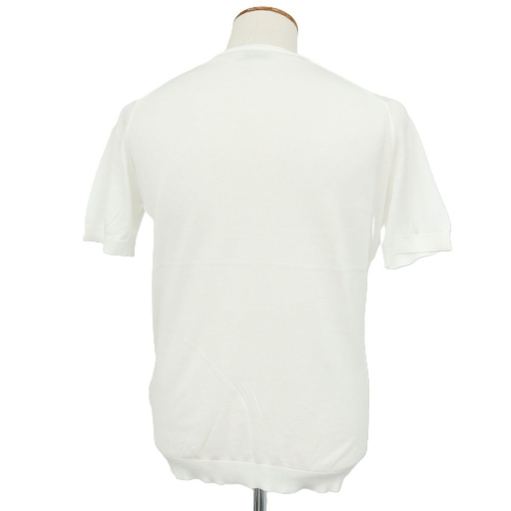 【中古】ジョンスメドレー JOHN SMEDLEY ハイゲージ シーアイランドコットン クルーネック 半袖 プルオーバーニット ホワイト【サイズM】【 状態ランクA 】【 メンズ 】