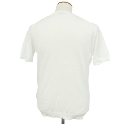 【中古】ジョンスメドレー JOHN SMEDLEY ハイゲージ シーアイランドコットン クルーネック 半袖 プルオーバーニット ホワイト【サイズM】【 状態ランクA 】【 メンズ 】