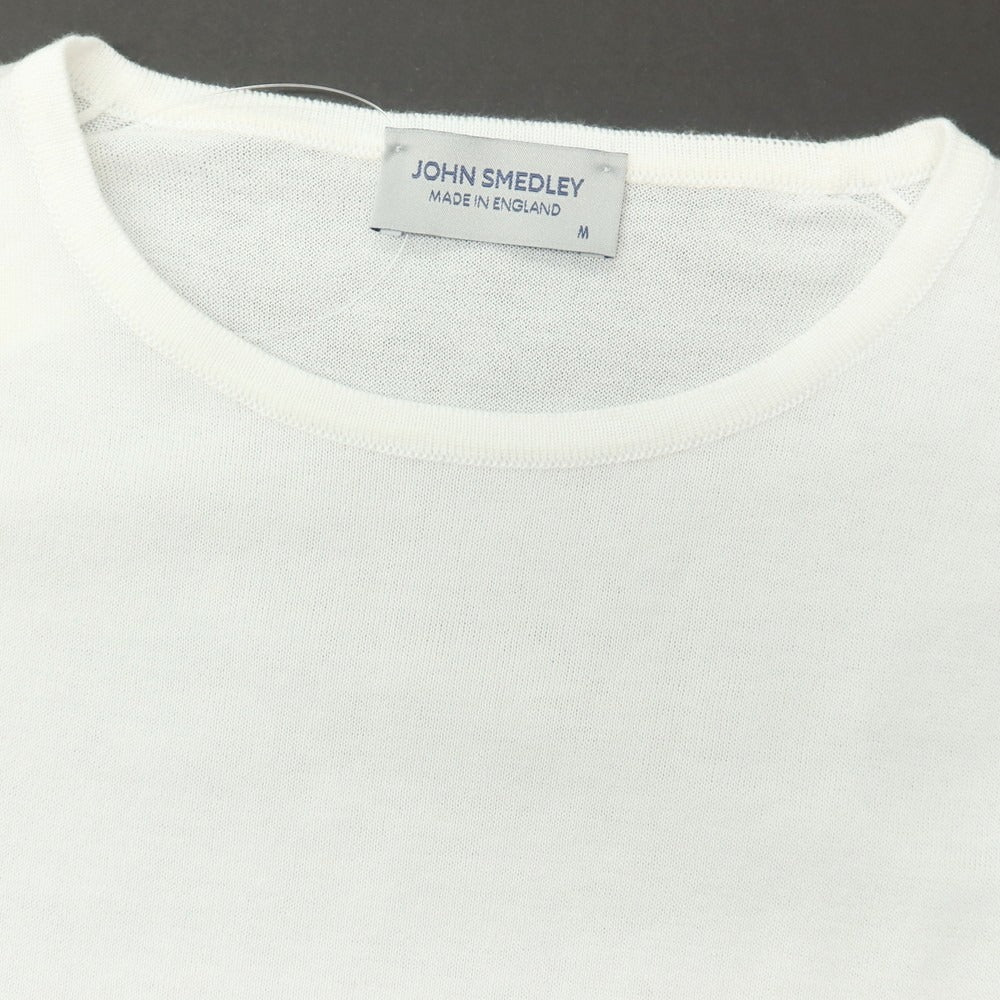 【中古】ジョンスメドレー JOHN SMEDLEY ハイゲージ シーアイランドコットン クルーネック 半袖 プルオーバーニット ホワイト【サイズM】【 状態ランクA 】【 メンズ 】
